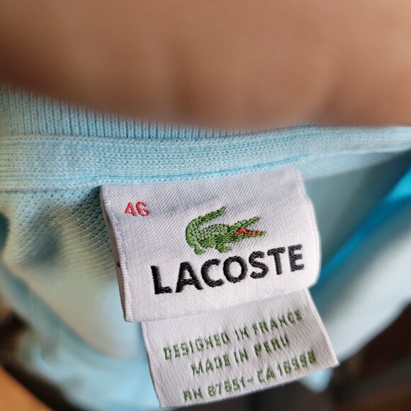 Lacoste of France Blue Short Sleeved Polo Shirt Size 46 - Picture 6 of 6